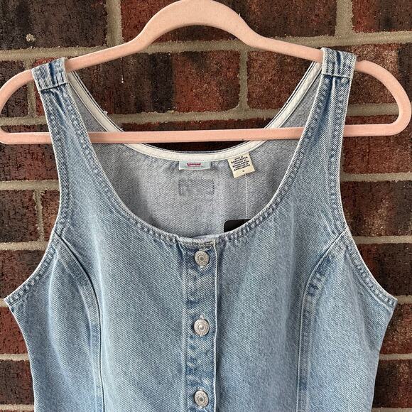Md NWT Levi’s Tuli Denim Mini Dress Button Front Western Y2K Americana Cowgirl - Picture 4 of 11